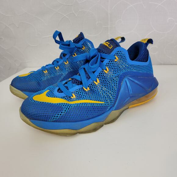 Nike Men's Lebron XII(12) Low Entourage Basketball Shoes 6.5 Blue Yellow Sneaker - Picture 2 of 10